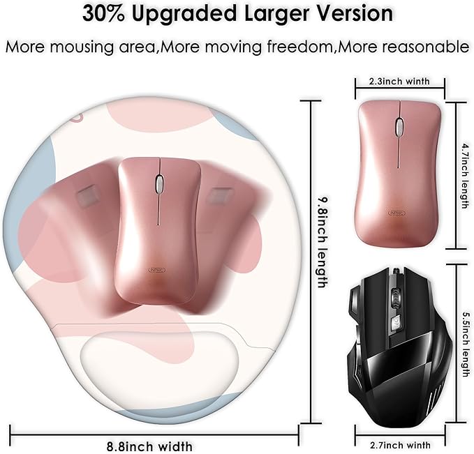 Ergonomic Mouse Pad with Wrist Support,Cute Mouse Pads with Wrist Rest,Comfortable Mouse Pad for Home Office Gaming Working Computers Laptop,Pain Relief with Non-Slip PU Base (Color Lump)