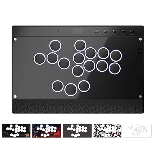 Haute42 Leverless Controller for Arcade Gaming: C16 Magnetic Detachable Series - Aluminum Alloy Base with Acrylic Panel - Laser-Engraved Wrist Rest - Custom RGB Controller for PC/Switch/PlayStation