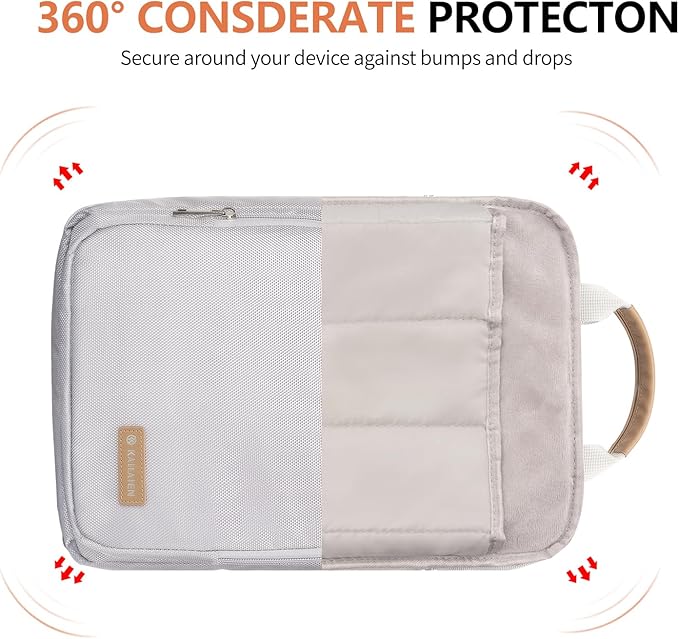 10-13 Inch Tablet Sleeve Bag, Ipad Bag for 13 In/11 in New iPad Pro M4 & 13 in Air M2 2024,iPad Pro 12.9 M2&M1,Ipad 10.9,Galaxy Tab S8+/S9+ 12.4,with Removable Shoulder Strap(Silver)