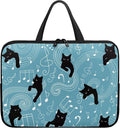 17 Inch Laptop Sleeve, Music Note Black Cats Laptop Cover Computer Bag Tablet Carrying Case with Handle, Durable Tote Bags Notebook Case Handbag Briefcase Shoulder Bag for Business/School