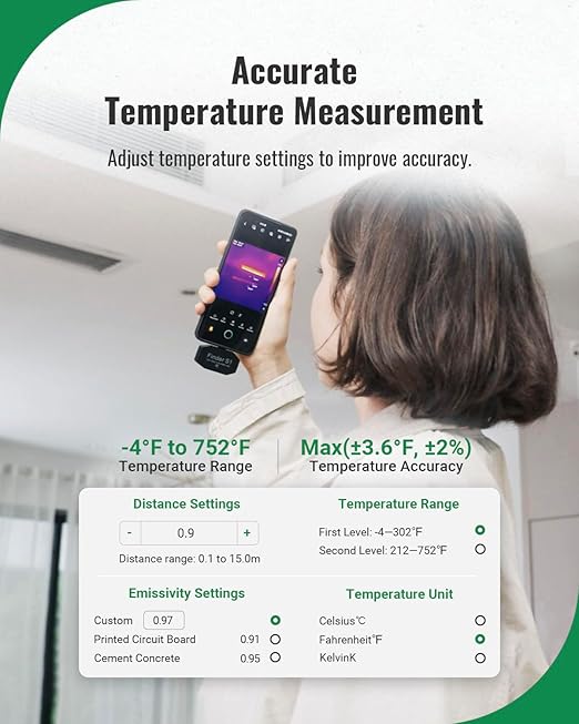 HSFTOOLS Finder S1 Thermal Camera for Android,192x192 Super IR Resolution Thermal Imaging Camera,96x96 IR Resolution, Thermal Imager for Android Phones and Tablets,Carrying Case,USB-C(not for iPhone)
