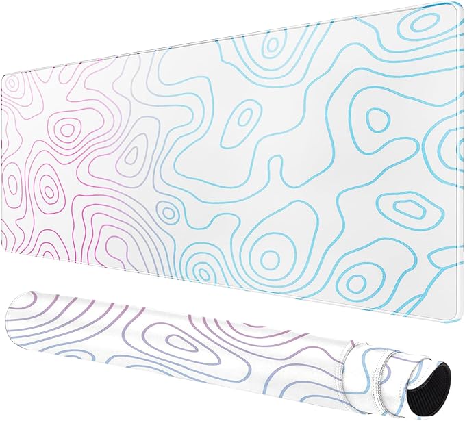 Rcege Large Mouse Pad for Desk - Gaming Mouse Pad with Stitched Edges, Anti-Slip Base for Keyboard and Mouse(Dazzle White, 31.5L x 15.8W inches)