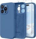 Magnetic for iPhone 15 Pro Max Case, Compatible with MagSafe, [Full Camera Protection][Screen Protector] Silicone Shockproof Protective Phone Case for iPhone 15 Pro Max 6.7", Lake Blue