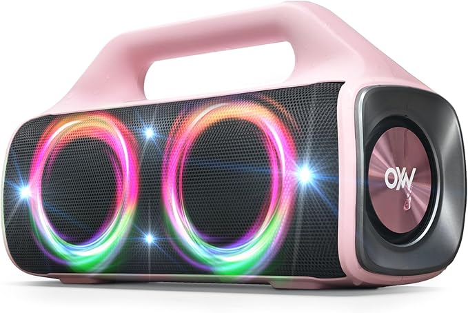 IPX67 Waterproof Bluetooth Speaker:80W(Peak) Loud Outdoor Portable Wireless Party Speakers with LED Lights,20H Playtime,Bluetooth 5.3,Deep Bass & TWS for Pool,Beach