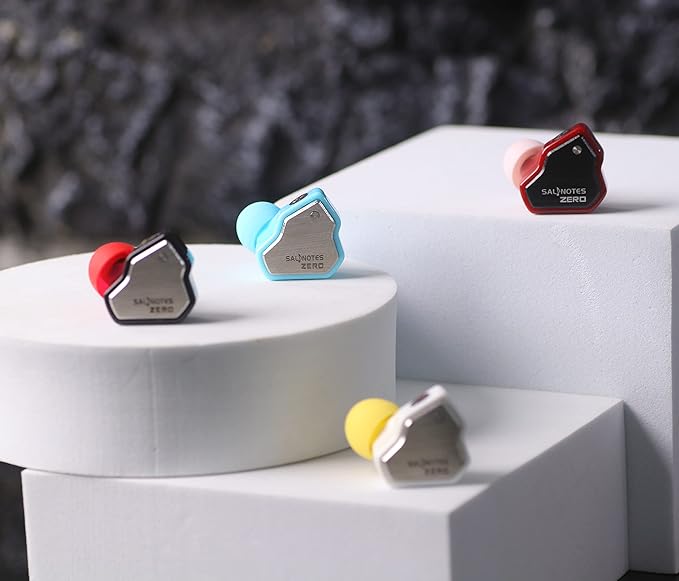 Linsoul 7Hz Salnotes Zero HiFi 10mm Dynamic Driver in-Ear Earphone IEM with Metal Composite Diaphragm Stainless Steel Faceplate Detachable 2Pin OFC Cable (Red, Without Mic)