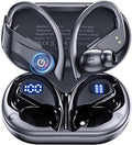 Earbuds Wireless Earbuds 120H Playback Bluetooth 6.1 Headphones IPX7 Waterproof Stereo Bass Over-Ear Headphones with Earhooks Microphone LED Battery Display for Sports Running Workouts