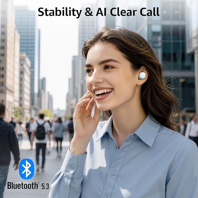 TOZO T6 Wireless Earbuds, Bluetooth 5.3 Ear Buds, Stereo Sound in Ear Headphones, 50 Hours Playtime, Wireless Charging Case, APP Customizable EQs, IPX8 Waterproof Earphones
