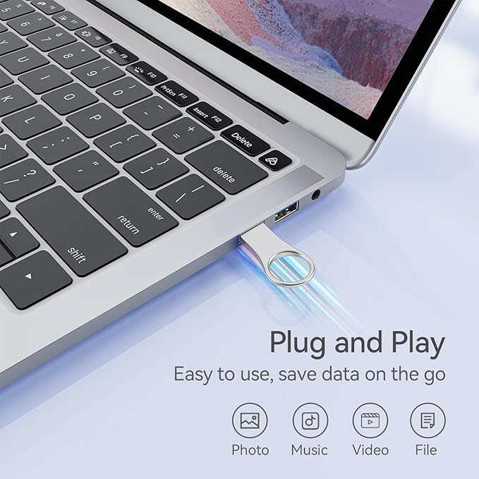 RAOYI 5 Pack 64GB Metal Key Shape USB Flash Drive, USB 2.0 Memory Stick Thumb Drives Jump Drive for PC Laptop Desktop Computer-Silver
