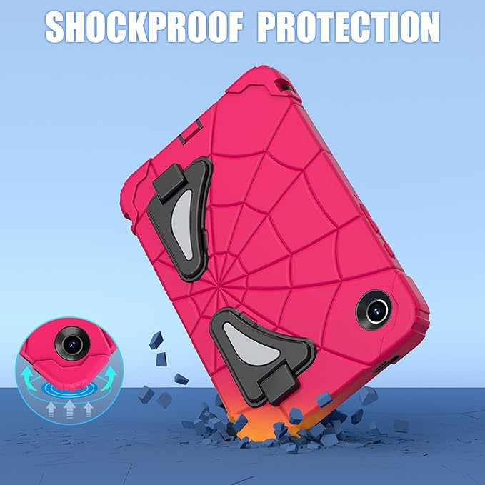 AKABEILA Compatible with Samsung Galaxy Tab A11+ 2025 11 inch Tablet Case，Lightweight Shockproof Rugged Protective Cover with Kickstand for Kids Children Boys Babies Strawberry Black