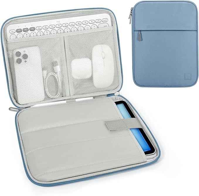 Dadanism 9-11 Inch Tablet Sleeve Padded Carrying Case for iPad (A16) 11th Gen 11", iPad 10th Gen 10.9", iPad Air M4/Pro M5 11", iPad Air 5/4, iPad 9/8/7th Gen, Galaxy Tab A11+ Plus 11", Blue