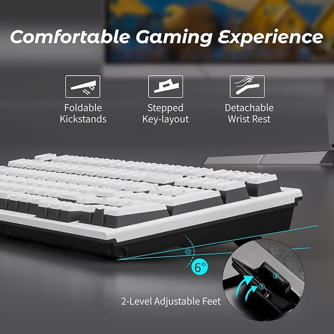 Hexgears X4 Mechanical Keyboard with Number Pad, USB-C Hot Swappable Custom Keyboard, Pre-lubed Linear Switches, White LED Backlit Computer Gaming Keyboards for PC/Tablet