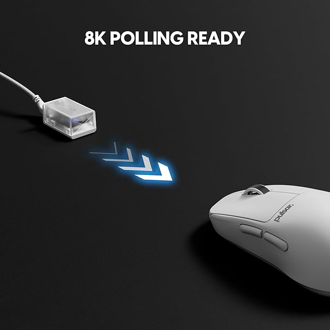 Pulsar Gaming Gears X2H Crazylight Wireless Gaming Mouse, Ultra Lightweight 1.30 oz (37g), Optical Switch, 32000 DPI, 750 IPS, XS-1 Sensor, 8k Compatible (Uyuni White)
