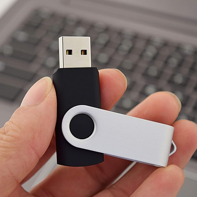 16GB USB Flash Drive KOOTION 20 Pack USB Drive Thumb Drive Bulk USB Stick Swivel for Data Storage, Black