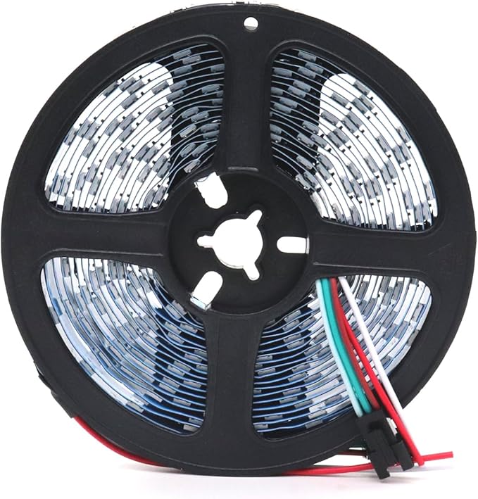 WS2812B LED Strip Individually Addressable Light 30Pixels/m WS2811 IC WS2812 SMD 5050 RGB Pixel Strip DC5V (16.4FT 150LEDS Non-Waterproof, Black PCB)
