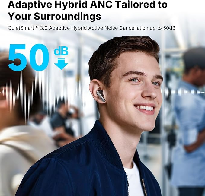 EarFun Air Pro 4+ Adaptive Noise Cancelling Wireless Earbuds, Qualcomm aptX Lossless, Dual Drivers, Translation Earbuds, Snapdragon Sound, 6 Mics AI Clear Calls, Hi-Res Sound, LDAC, Bluetooth 6.0, 54H