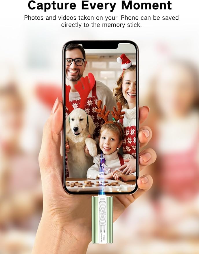 512GB Flash Drive Intended for Phone, USB External Memory Stick Storage Backup for Photos Videos, Plug and Play No APP Required, Compatible with iPhone iPad Android and PCs (1 Pack-Green)