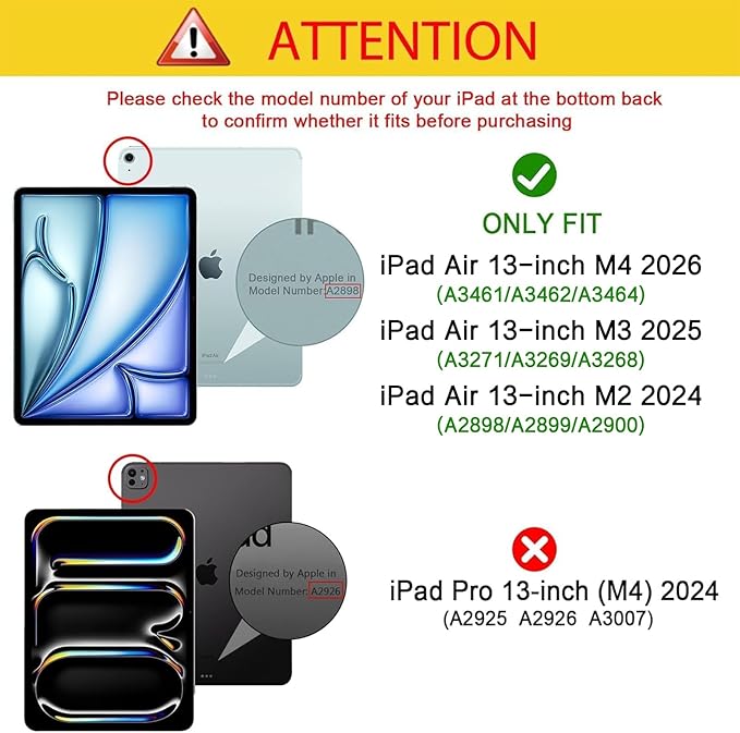 Case for iPad Air 13 Inch M4/M3/M2 (2026/2025/2024), Auto Wake/Sleep Supports Pencil Pro and Pencil(USB-C) Magnetic Multi-Angle Viewing Clasp Cover, Blue