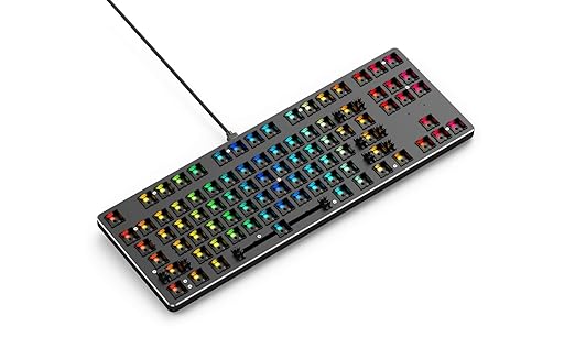Glorious Custom Gaming Keyboard - GMMK 85% Percent TKL Barebone - USB C Wired Mechanical Keyboard Kit - RGB Hot Swappable Switches & Keycaps - Black Metal Top Plate