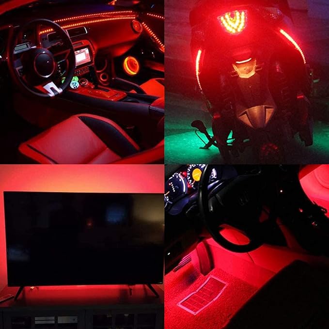 DC 5V USB COB Red LED Strip Light Dimmable IP65 Waterproof USB Powered 6.6ft/2M 640LEDs with Dimmer High Brightness Flexible LED Tape Lights