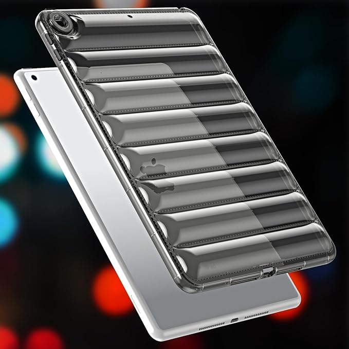 Case for iPad 9th/8th/7th Generation 10.2 inch 2021/2020/2019, Clear Shockproof Soft TPU Back Cover Silicone Bumper Anti-Yellowing Slim Lightweight Protective Shell for iPad 10.2 inch, Gray