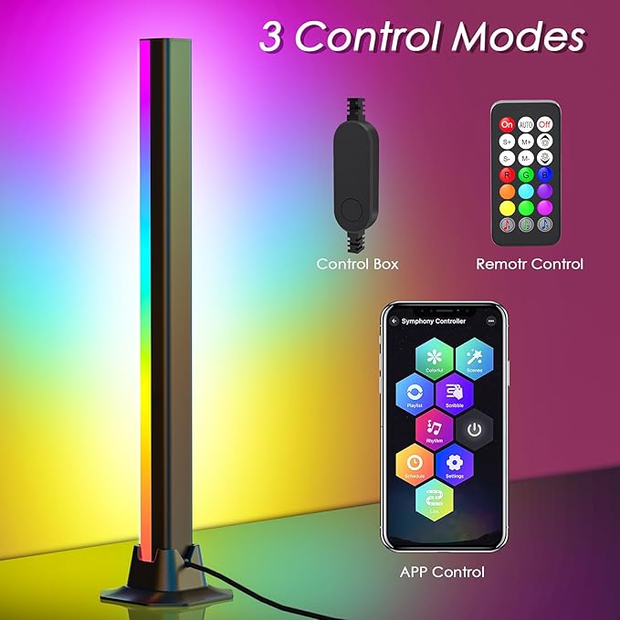 16.5" Smart Light Bar, LED Light Bar for Room, 16 Million Colors Changing, 213 Preset & 8 Scene Modes, Dynamic Music Sync, 3 Control Modes, RGB & IC Ambient Backlight for TV, Gaming Room