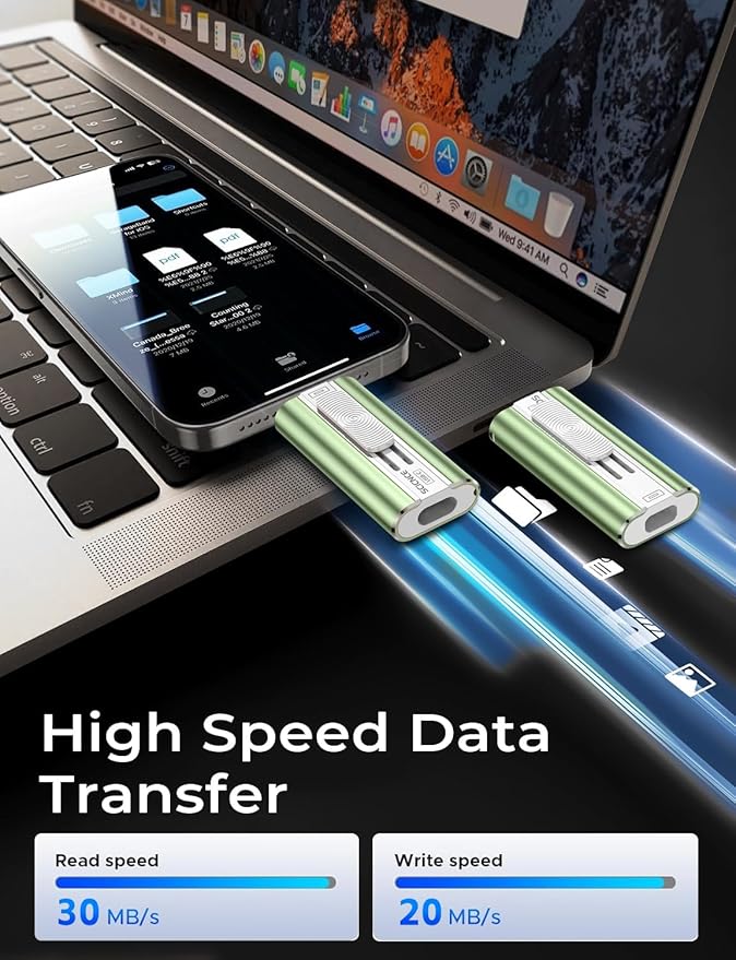 256GB Flash Drive Intended for Phone, USB External Memory Stick Storage Backup for Photos Videos, Plug and Play No APP Required, Compatible with iPhone iPad Android and PCs (1 Pack-Green)
