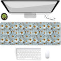 Gaming Mouse Pad, White Daisy Flower Mouse Pad, Desk Mat, Non-Slip Rubber Base MousePads for Computers Laptop Office School Home Accessories Decor 31.5" x 11.8"