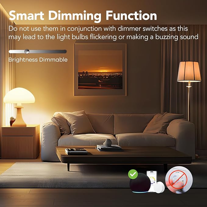 OREiN Matter Smart Light Bulb, ST19(58) Smart Edison Bulbs with Remote Control Work with Apple Home, Alexa, Google Home, SmartThings, 800lm 2700K-6500K Smart Filament Bulb E26 Base 4Pack