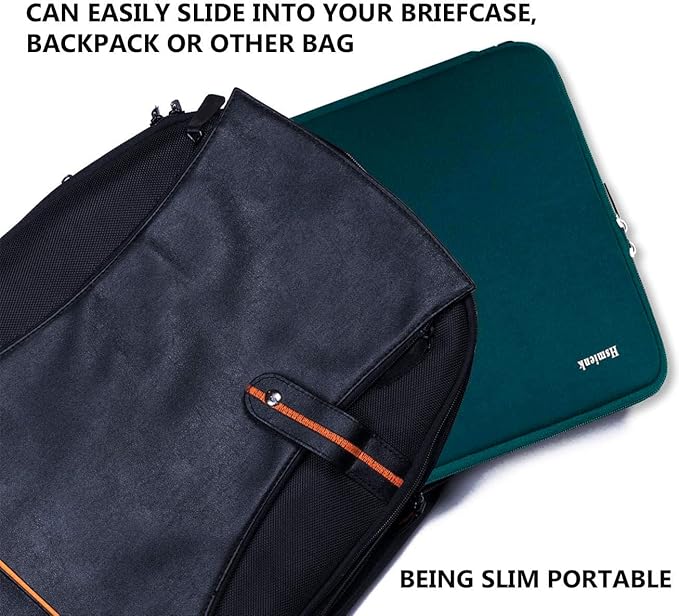 Laptop Sleeve 14 inch, Upgrade Durable Shockproof Protective Computer Cover Flip Case Briefcase Carrying Bag Compatible with 14" HP, Lenovo, Asus, Acer, Notebook, Chromebook Computer, Cyan