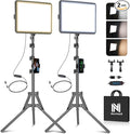 2-Pack LED Video Light Kit, NiceVeedi Studio Light, 2800-6500K Dimmable Photography Lighting Kit with Tripod Stand&Phone Holder, 73" Stream Light for Video Recording, Game Streaming, YouTube