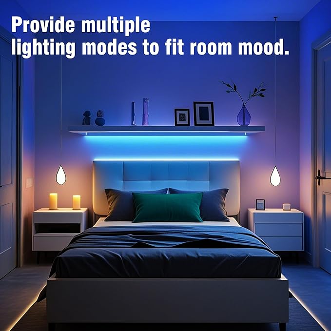 VOLIVO 400ft Led Strip Lights for Bedroom, Color Changing Led Light Strips Kit with 24 Keys IR Remote and Smart App Control, RGB Music Sync Lighting for Room, Home Decor