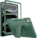 Soke Case for iPad Pro 13 Inch M5/M4 & iPad Air 13 Inch M4/M3/M2(2026/2025/2024), iPad Pro 12.9(2022 2021 2020,6th/5th/4th Gen), Rugged Shockproof Protective Cover - Midnight Green