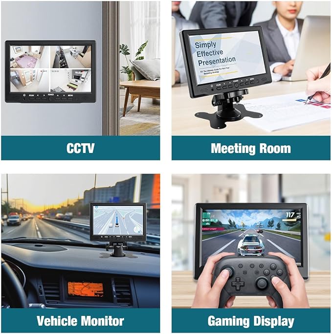 Hosyond 7 inch Small Monitor TFT LCD Display 1024X600 HDMI Mini Portable Screen for PC/TV/Camera/Gaming/Raspberry Pi