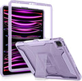 VIKESI Kickstand Protective Case for iPad Pro 12.9 6th / 5th / 4th / 3rd Generation (2022/2021/2020/2018 Released), Matte Frosted Scratch Resistant Back, TPU Shockproof Frame, Light Purple