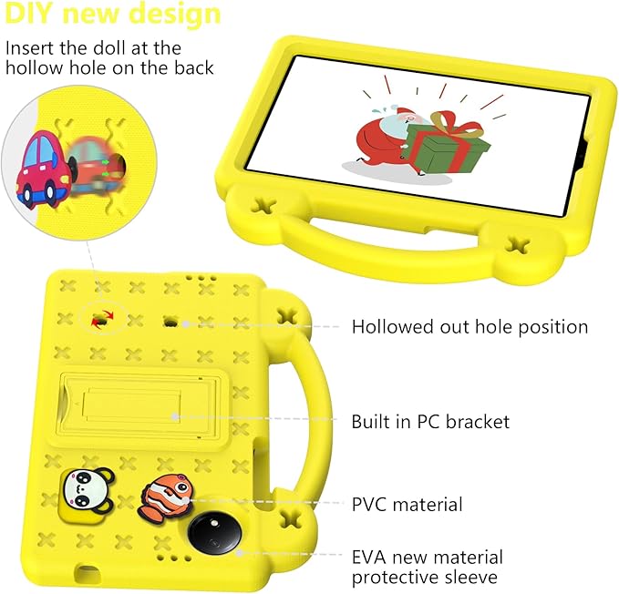AKABEILA Compatible with Doogee U11/U11 Pro 2025 11 inch/Tab G6/Tab G6+ 11 inch/Infinix Xpad 20 2025 inch/Umidigi G7 Tab Pro 2024 11 inch Tablet Case, Shoulder Strap & Stand Handle Yellow