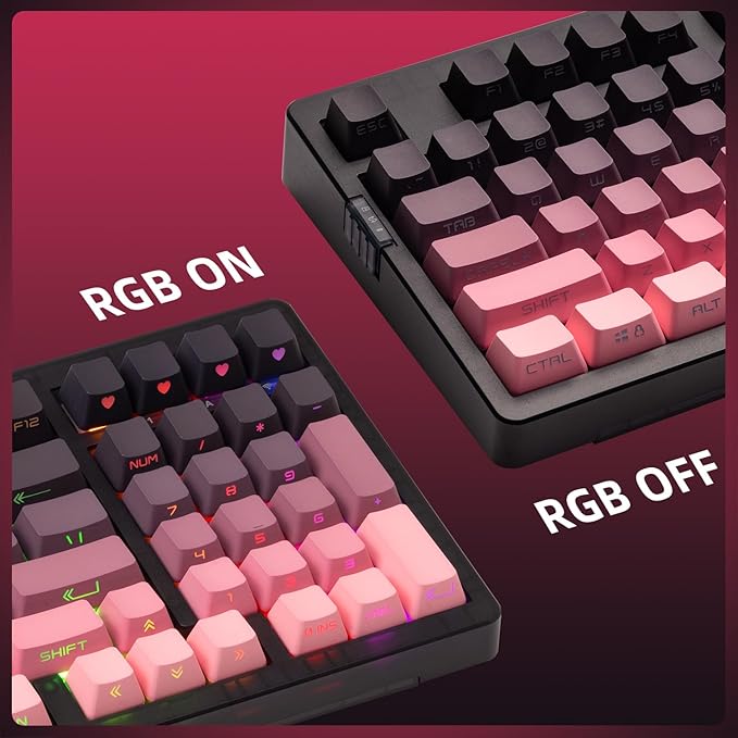 ZORNHER ZH980 Mechanical Keyboard Wireless,95% Pink Creamy Keyboard with Number Pad,Gaming Keyboard with Number Pad,Lighted Up PBT Keycaps,Creamy Sounding Linear Switches,Full Size