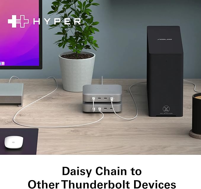 HyperDrive USB-C & Thunderbolt 4 Hub with Integrated GaN Power Source - Three Thunderbolt 4 Downstream Ports and One Upstream Port with 96W Passthrough Charging