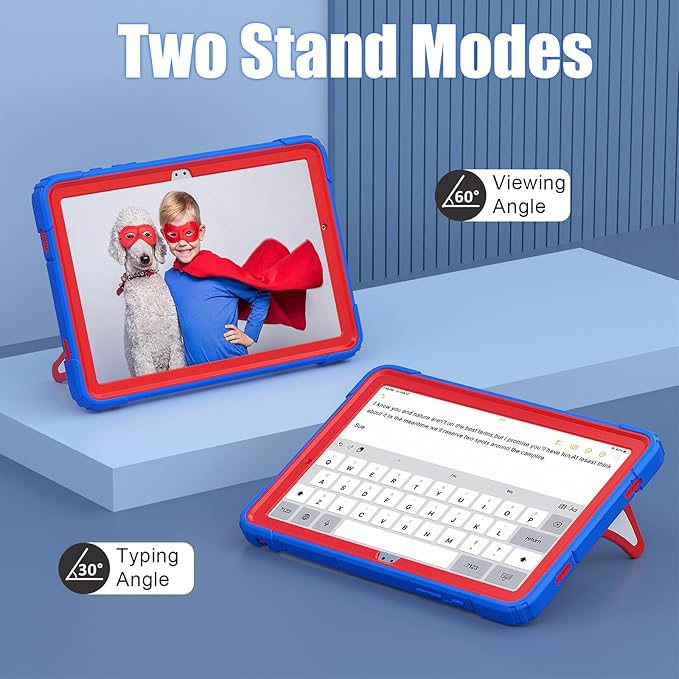 AKABEILA Compatible with Samsung Galaxy Tab A9 Plus 11 inch (SM-X216B)(2023) Tablet Case，Lightweight Shockproof Rugged Protective Cover with Kickstand for Kids Children Boys Babies Blue Red