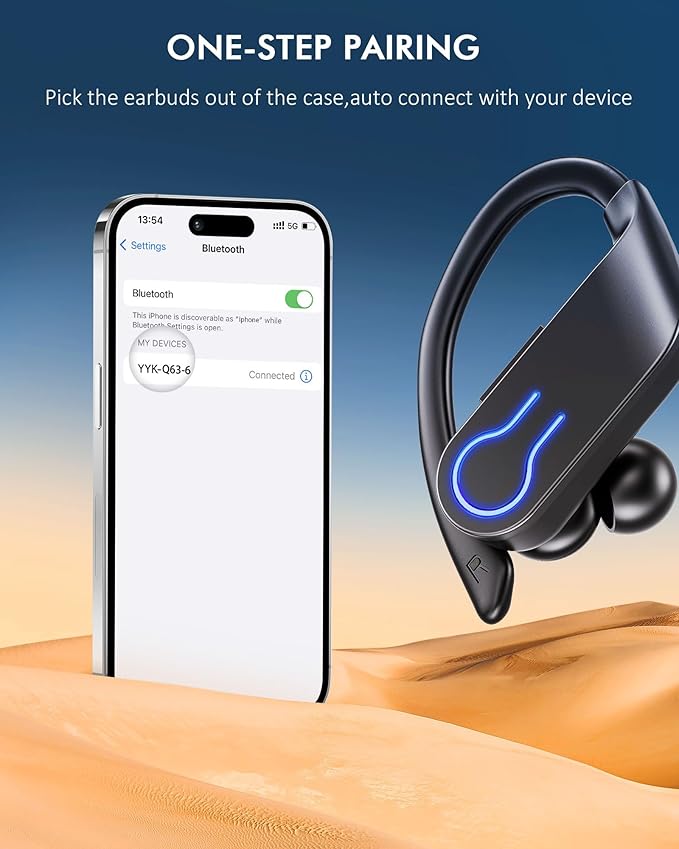 CoolJumper Wireless Bluetooth Earbuds 120H Playtime Bluetooth 5.3 Ear Buds for Sports, Hi-fi Stereo Earphones with LED Display Charging Case, Headphones for Running/Workout Audifonos inalambricos