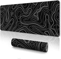 Topographic Mouse Pad Large, Gaming Mouse Pad, XXL Mousepad, Keyboard and Mouse Pad, Desk Mat, 35.3 x 15.7 in, Minimalist Contour for Office