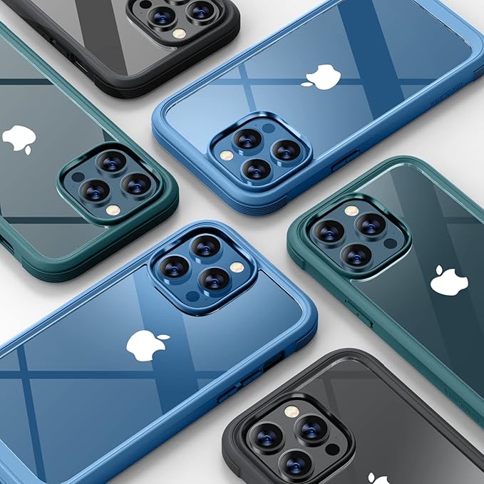 Diaclara Designed for iPhone 12 Pro Max Case, Full Body Rugged with Built-in Touch Sensitive Anti-Scratch Screen Protector, Soft TPU Bumper Case for iPhone 12 ProMax 6.7", Blue