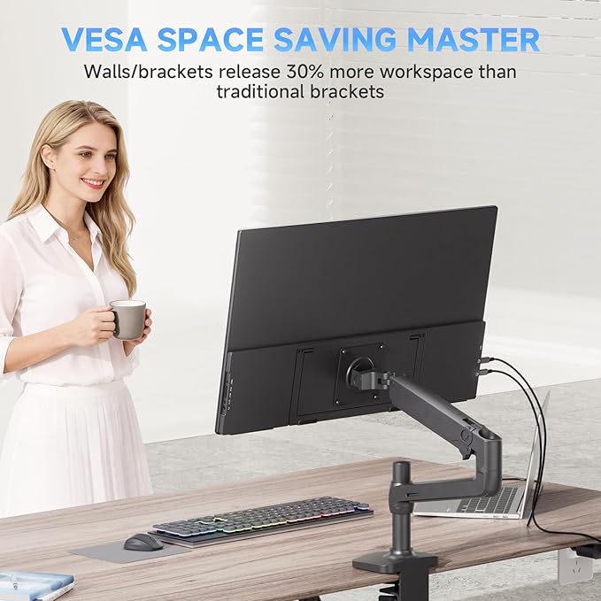 23.8" 4K Portable Monitor, UHD 3840x2160 IPS 400nits 100% sRGB Calibrated Color Gaming Monitor, USB-C HDMI Laptop Screen Extender with Speakers for Desktop, MacBook, PS5, Xbox, Switch