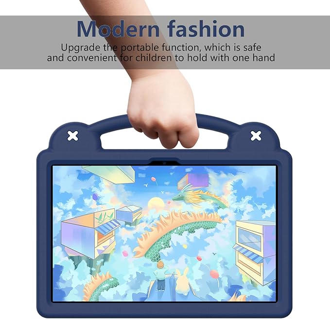 AKABEILA Compatible with Honor Pad X9a 2025 11.5 inch Tablet Case, Kids Friendly Universal Lightweight Shockproof Protective Case with Shoulder Strap & Stand Handle Navy Blue