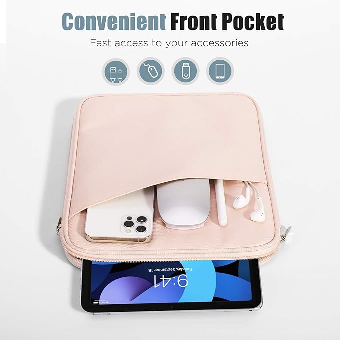 TiMOVO 8-9 Inch Tablet Sleeve Case for All-New iPad mini 7 (A17 Pro, 2024), iPad mini 6 (8.3-Inch, 2021), iPad mini 5/4/3/2/1, Portable Protective Pouch Bag for iPad mini, Pink