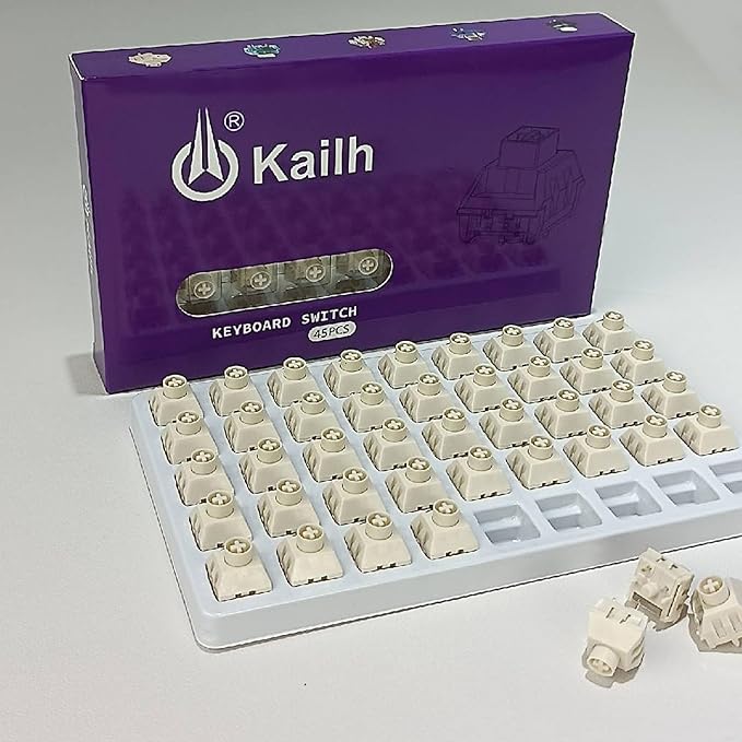 Kailh Box Ice Cream Pro Linear Switch,5-pin RGB SMD 45gf Full POM Material Pre-Lubed Key Switches for Mechanical Gaming Keyboard(Ice Cream PRO,45Pcs)