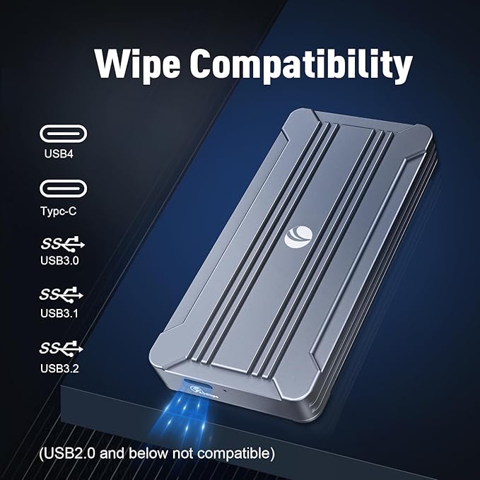 40Gbps NVMe Enclosure,V VCOM M.2 NVMe SSD Enclosure, Aluminum Alloy External NVMe Enclosure Support Size 2280 M&B+M-Key,Compatible with Thunderbolt 3/4,USB4/3.2/3.1/3.0/2.0