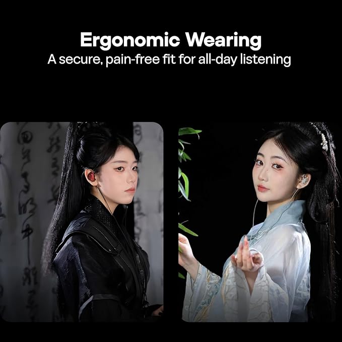Linsoul TANGZU Wan'er S.G II in Ear Monitor,HiFi Wired Earbuds,10mm Dynamic Driver PET Diaphragm Gaming IEM Earphones with 2Pin Detachable OFC Cable for Audiophile DJ Stage (Red Lion, 3.5mm No Mic)