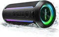 Ortizan Portable Bluetooth Speaker (3nd Gen), Bold 40W Sound with DSP Bass Boost, IPX7 Waterproof, 30Hrs of Playtime, TWS, BT 5.3, Colorful Lights, EQ, USB, Wireless for Home, Outdoor, Party - Black