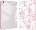 Case for iPad 9th / 8th / 7th Generation (2021/2020/2019) 10.2 inch, Case with Pencil Holder, Stand Clear Back Cover Cute Cool Design for Women Girls, Auto Sleep/Wake, Artistic Flower