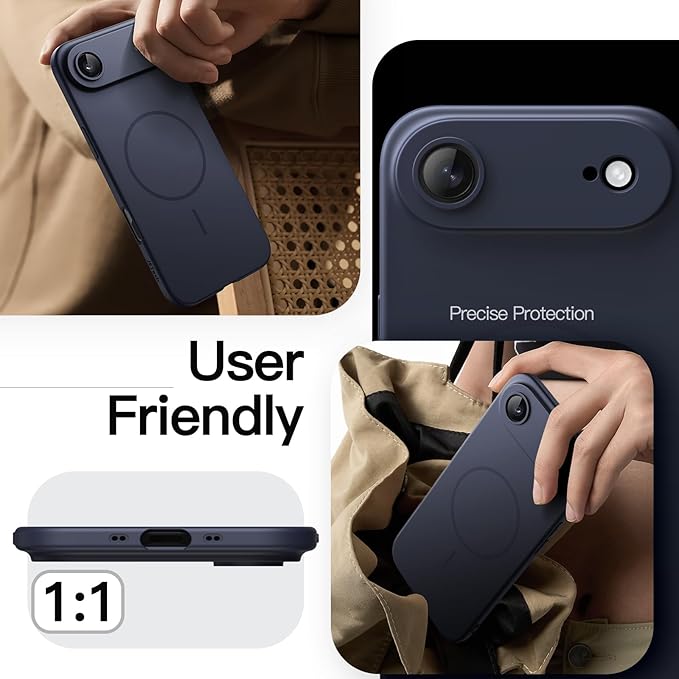 JETech Magnetic Slim Case for iPhone Air, Compatible with MagSafe, Ultra-Thin Lightweight Minimalist Phone Cover with Matte Finish and Full Camera Lens Protection, 6.5-Inch Display (Deep Blue)